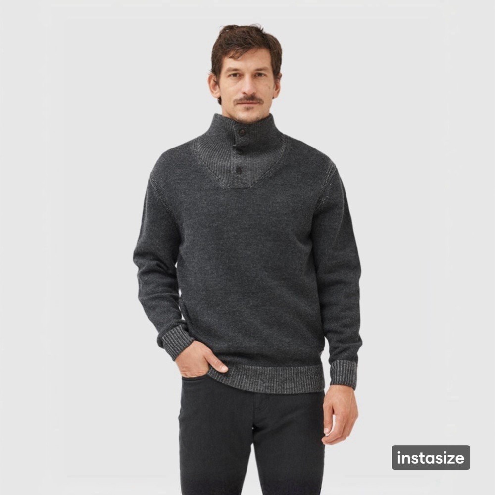 Rodd & Gunn Small Charcoal Studholme Knit Pure Merino Wool Sweater